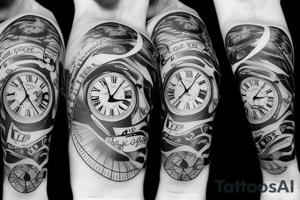 a clock falling through space with the words it just takes time tattoo idea a clock falling through space with the words it just takes time tattoo idea