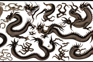 Golden dragon back tattoo idea