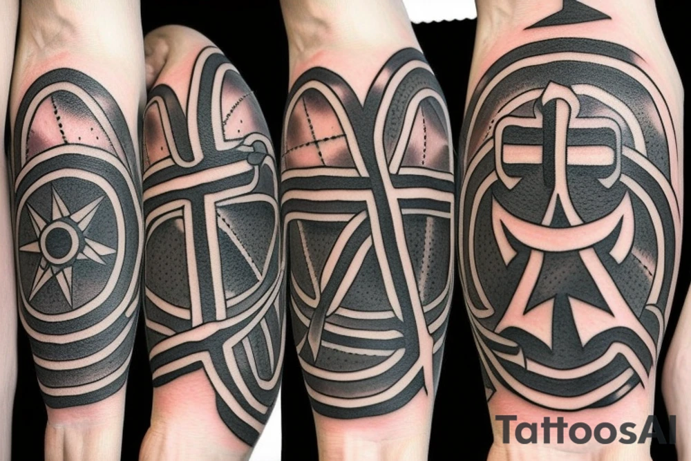 anchor compass tattoo idea
