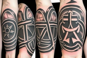 anchor compass tattoo idea