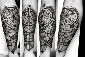 anchor compass tattoo idea
