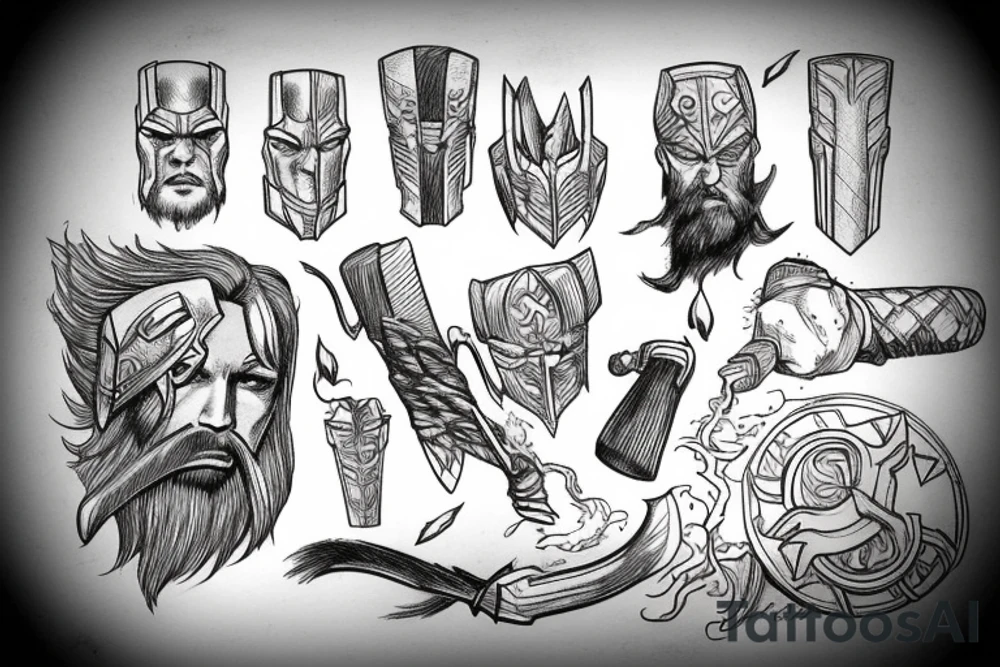 Thor with stormbreaker tattoo idea