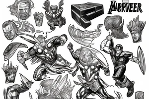 Marvels Thor with stormbreaker tattoo idea