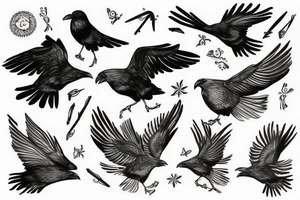 Inez janiak flying crow tattoo idea