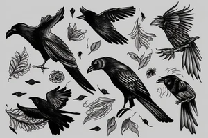Inez janiak flying crow tattoo idea