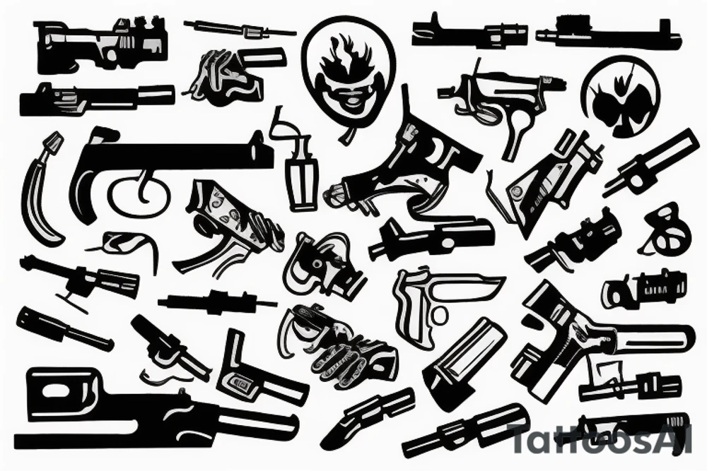 Gun fingers tattoo idea