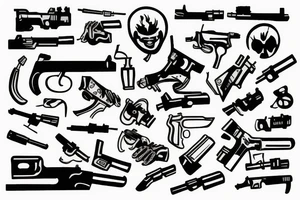 Gun fingers tattoo idea