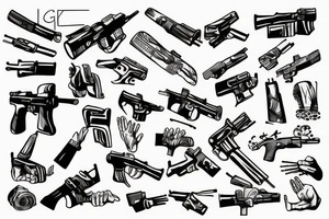 Gun fingers tattoo idea