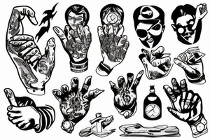 Finger gun tattoo idea