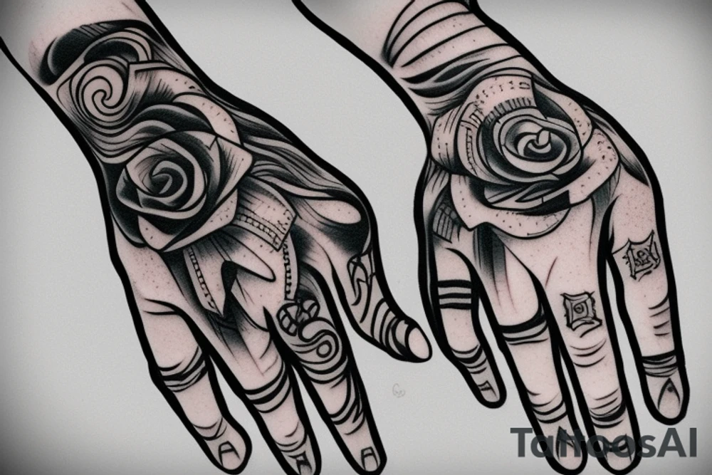 Hand turning into gun tattoo idea