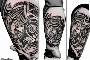 Hand turning into a pistol tattoo idea