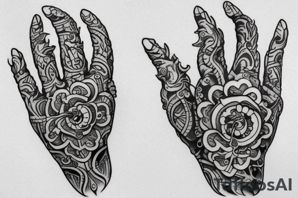 Hand turning into a pistol tattoo idea