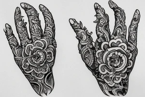 Hand turning into a pistol tattoo idea