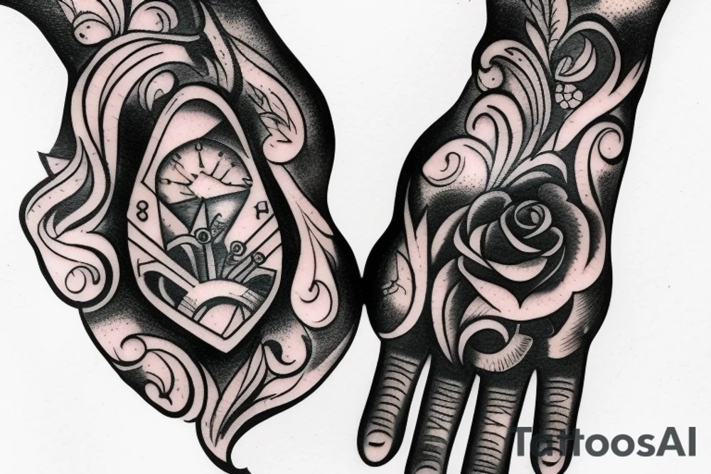 Hand turning into a pistol tattoo idea