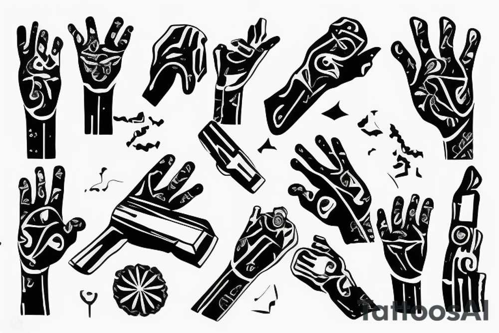 Hand turning into a pistol tattoo idea