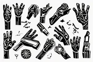 Hand turning into a pistol tattoo idea