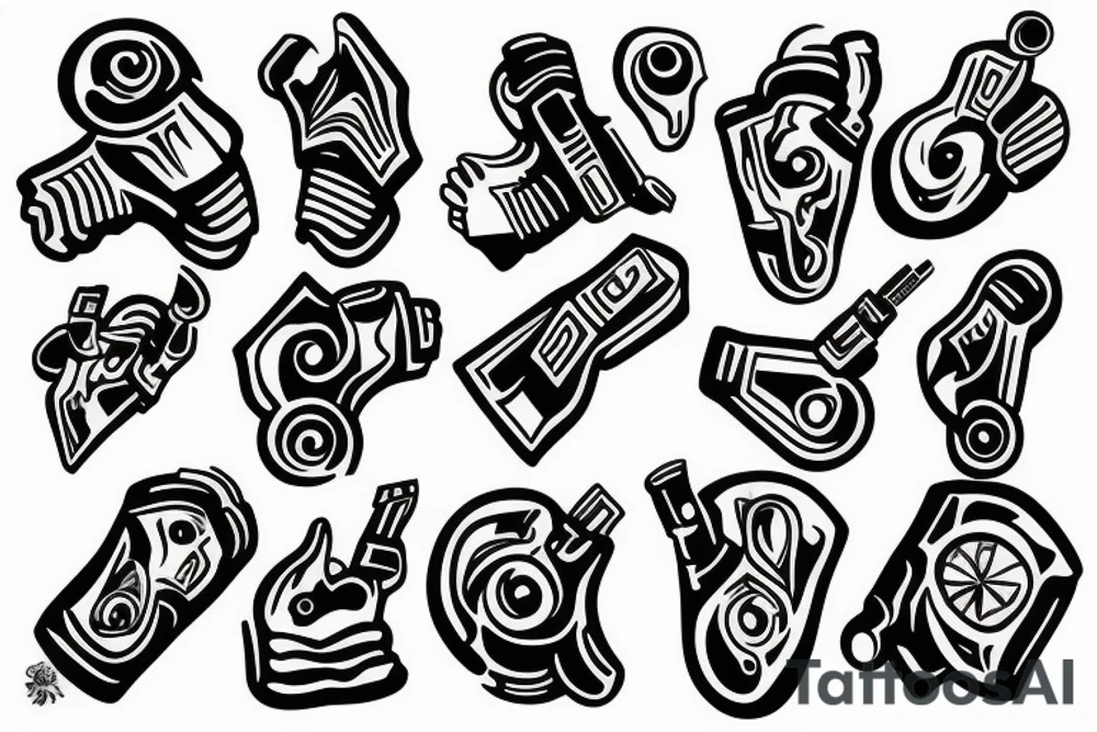Hand turning into a pistol tattoo idea