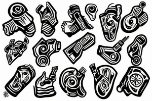 Hand turning into a pistol tattoo idea