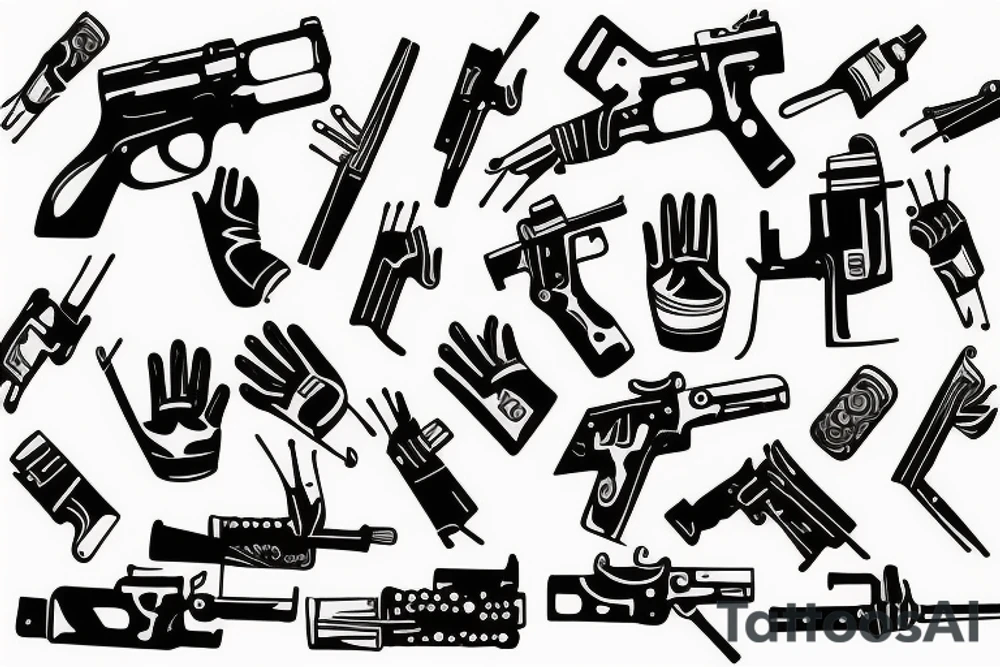 Gun fingers tattoo idea