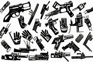 Gun fingers tattoo idea