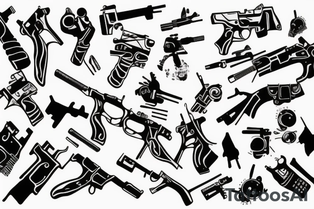 Gun fingers tattoo idea