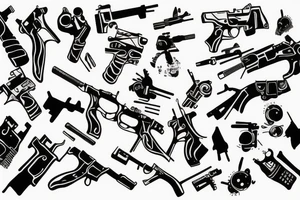 Gun fingers tattoo idea