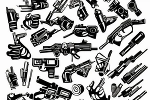 Gun fingers tattoo idea