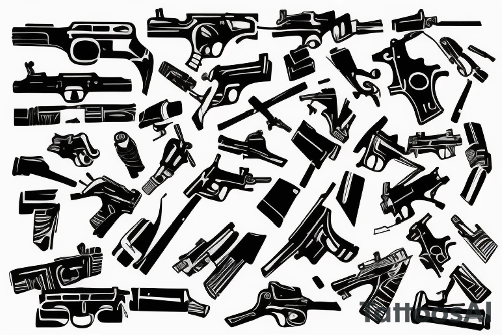 Gun fingers tattoo idea