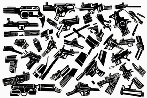 Gun fingers tattoo idea