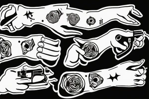 Gun fingers tattoo idea