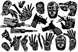 Gun fingers tattoo idea