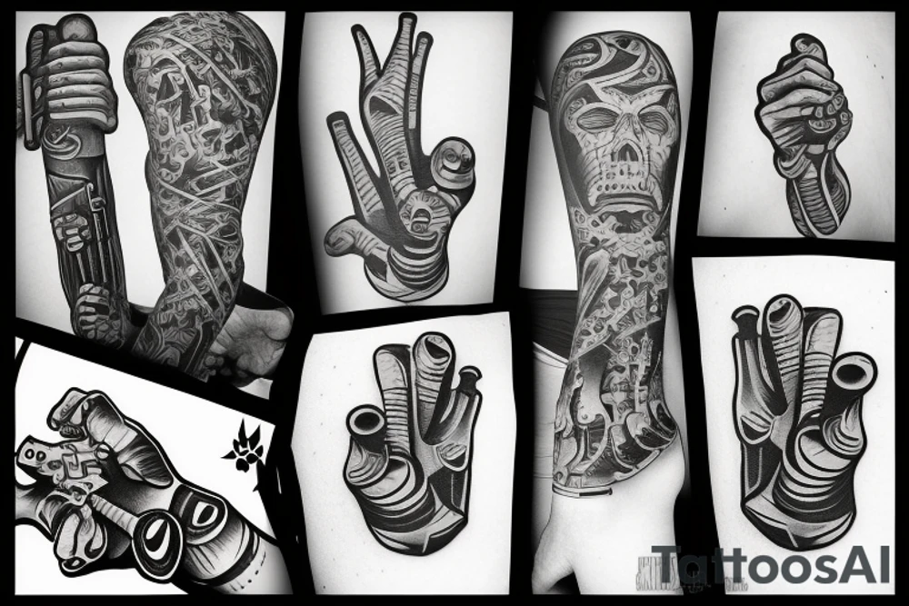 Gun fingers tattoo idea
