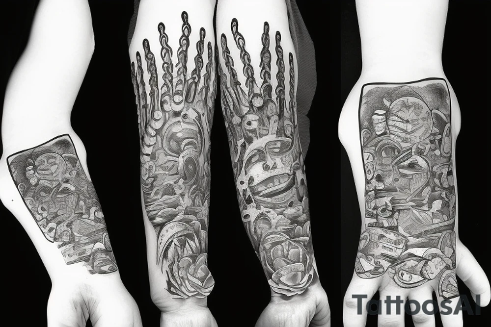 Hand with gun fingers tattoo idea