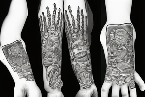 Hand with gun fingers tattoo idea