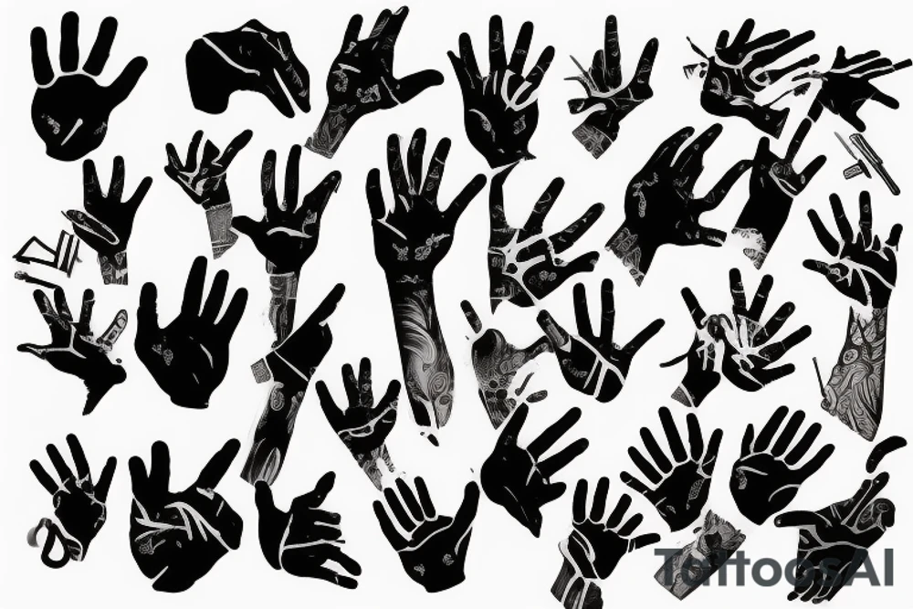 Hand with gun fingers tattoo idea