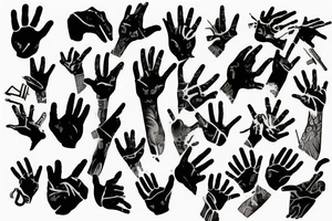 Hand with gun fingers tattoo idea