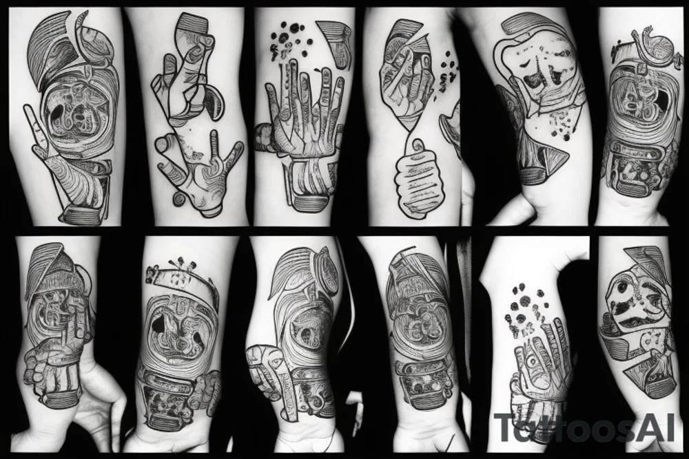 Hand with gun fingers tattoo idea