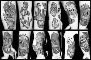 Hand with gun fingers tattoo idea