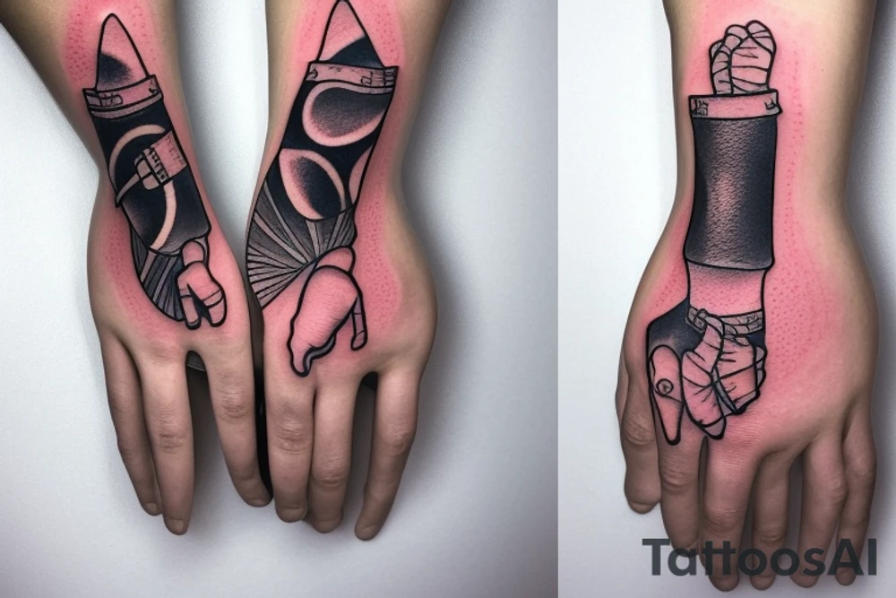 Hand with gun fingers tattoo idea