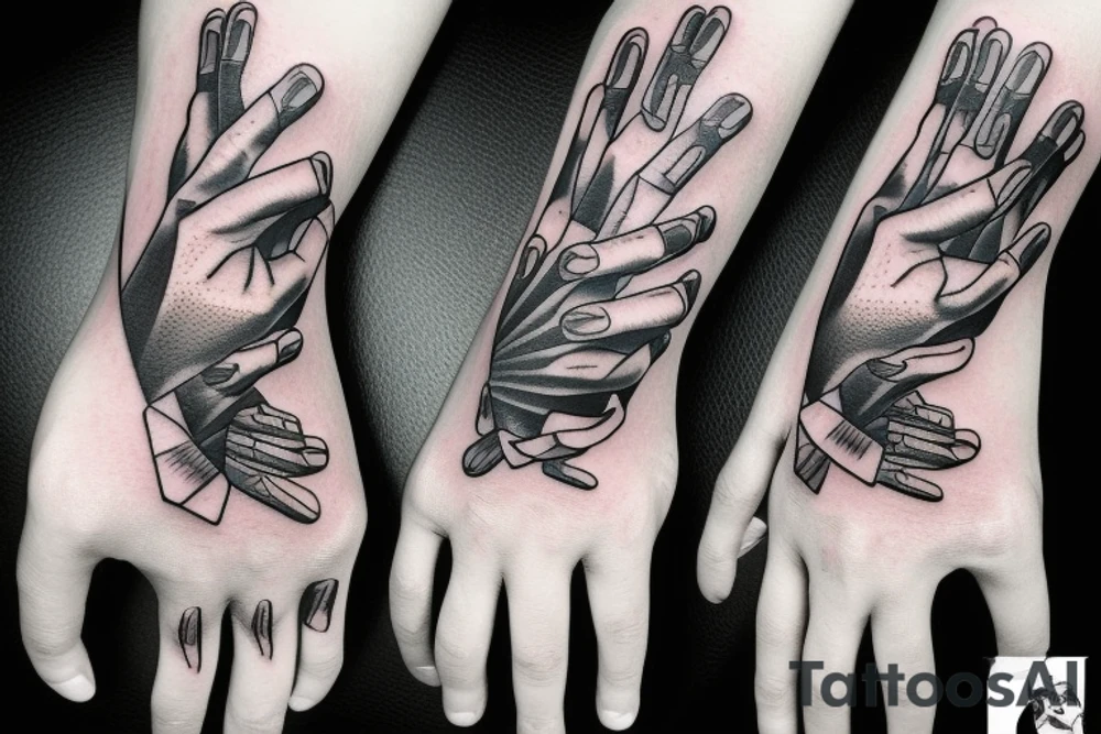 Hand with gun fingers tattoo idea