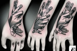 Hand with gun fingers tattoo idea