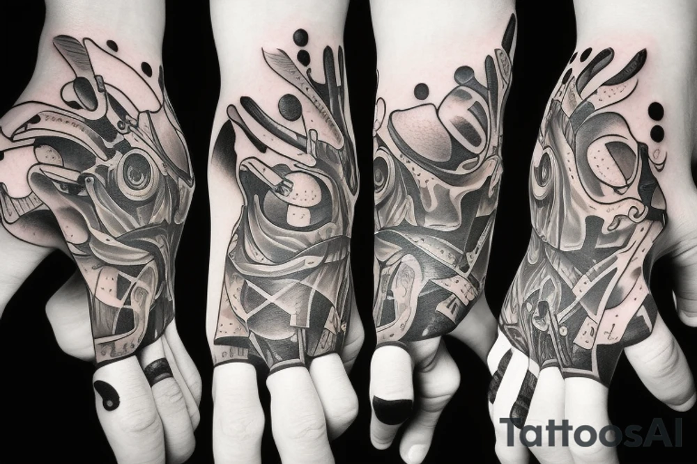 Hand with gun fingers tattoo idea