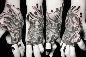 Hand with gun fingers tattoo idea