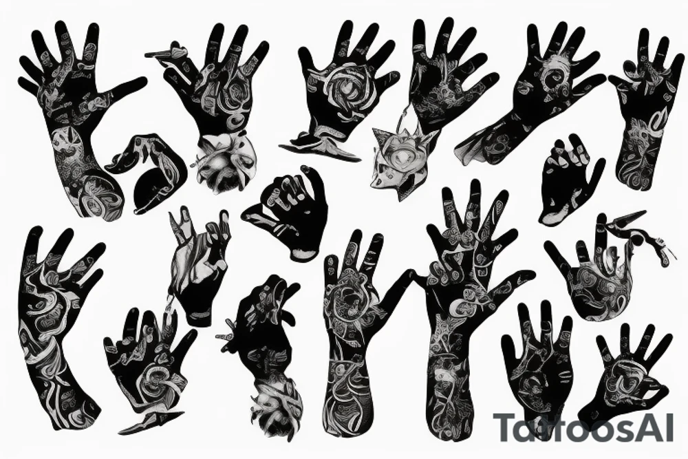 Hand with gun fingers tattoo idea