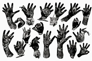 Hand with gun fingers tattoo idea