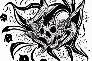 A tatto in the arm that shows a devil face being cracked in the middle by human hands tattoo idea