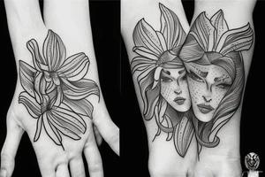 Tiger lily sketch tattoo idea