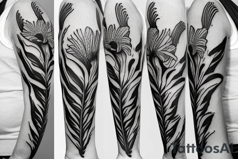 Tiger lily sketch tattoo idea