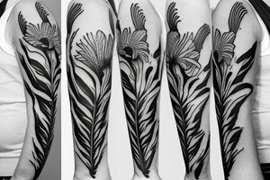 Tiger lily sketch tattoo idea