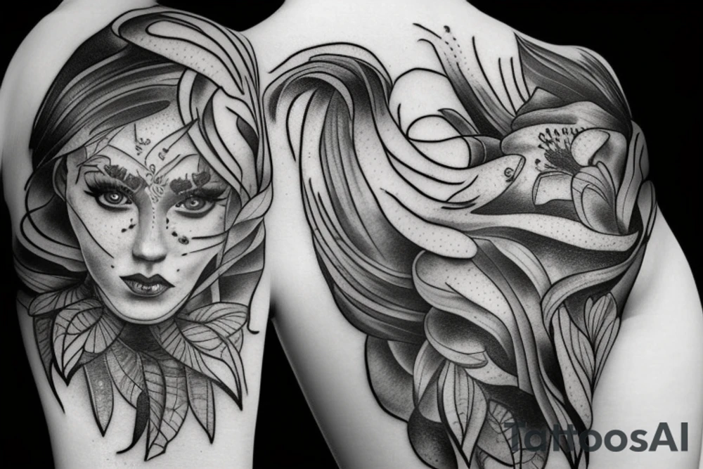 Tiger lily sketch tattoo idea